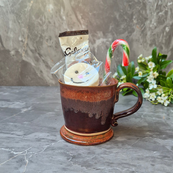 Hot Chocolate, Candy Cane, Marshmallow, Mug & Coaster Gift set. SKU: FFC427